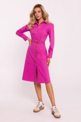 Sukienka Model MOE804 Pink - Moe. Różowe sukienki damskie MOE, l, bez wzorów, z bawełny, eleganckie, bez kołnierzyka, bez ramiączek, dopasowane. Za 499.38 zł.