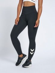 Legginsy damskie Hummel High Waist. Czarne legginsy sportowe damskie HUMMEL, na jesień, s, bez wzorów, z dzianiny, z podwyższonym stanem, na fitness i siłownię. Za 208.20 zł.