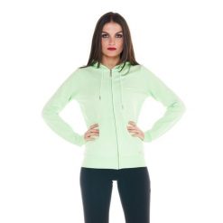 Damska podstawowa bluza z kapturem i zamkiem. Zielone bluzy sportowe damskie LEONE 1947 APPAREL, l, bez wzorów, z tkaniny, bez ramiączek, z kapturem. W wyprzedaży za 167.70 zł.
