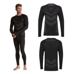 Bluza termoaktywna męska OneTeam ACHILL BAMBOO THERMO LIGHT PLUS bezszwowa. Czarne bluzy bez kaptura męskie ONETEAM, l, z elastanu. Za 59.99 zł.