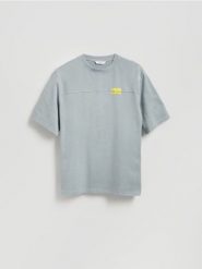 T-shirt relaxed fit - szary. Szare t-shirty męskie Reserved, l, bez wzorów, z bawełny, bez kołnierzyka. Za 79.99 zł.