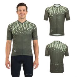 Koszulka rowerowa męska ATTABO Tevi. Zielone t-shirty sportowe męskie ATTABO, na lato, l, z materiału, bez ramiączek, na fitness i siłownię. Za 79.99 zł.