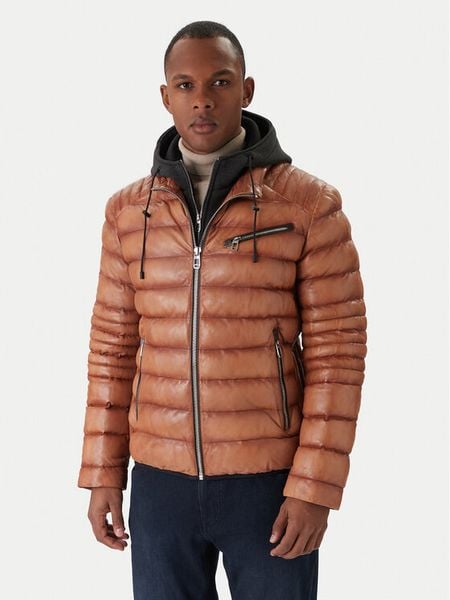 Milestone Kurtka skórzana Ms Apollo 531068 60510 Miedziany Regular Fit. Brązowe kurtki męskie Milestone, m, bez wzorów, ze skóry, bez kaptura. Za 2,199.00 zł.