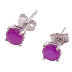 RUBI 5 Srebrne kolczyki z rubinami 0,9 ct. Szare kolczyki damskie Braccatta, z rubinem, srebrne, na sztyftcie. Za 145.00 zł.