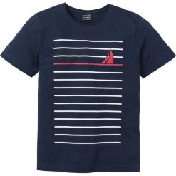 T-shirt z nadrukiem Slim Fit bonprix ciemnoniebieski. Niebieskie t-shirty męskie bonprix, m, bez wzorów, bez kołnierzyka. Za 44.99 zł.