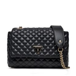 Torebka Guess. Czarne listonoszki damskie Guess, z aplikacjami, bez dodatków. Za 369.99 zł.