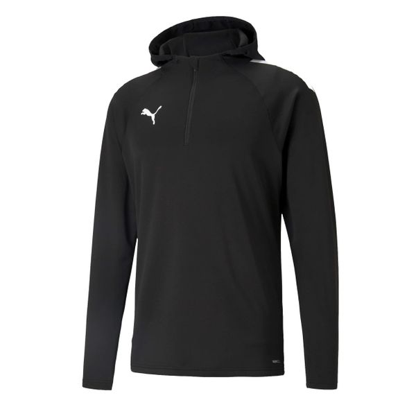 Bluza męska sportowa Puma TEAMLIGA TRINING FLEEC. Czarne bluzy sportowe męskie Puma, bez wzorów, z dzianiny, klasyczne, bez kołnierzyka, bez ramiączek. Za 98.00 zł.