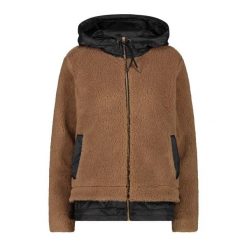 Kurtka z kapturem wooltech damska CMP. Brązowe kurtki damskie CMP, l, bez wzorów, z syntetyku, z kapturem. Za 489.45 zł.