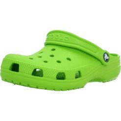 Sandały CROCS CLASSIC CLOG K Zielony. Zielone sandały damskie Crocs, bez wzorów, z materiału, bez obcasa. Za 189.99 zł.