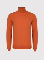 PAKO LORENTE – Pomarańczowy sweter z golfem P22WP-2X-025-P-0. Brązowe swetry męskie Pako Lorente, na jesień, m, bez wzorów, z bawełny, bez kołnierzyka. Za 139.99 zł.