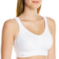 Stanik do biegania extreme control z wysoki poziomem podtrzymywania. Białe biustonosze sportowe damskie ANITA ACTIVE, bez wzorów, z bawełny. Za 338.00 zł.