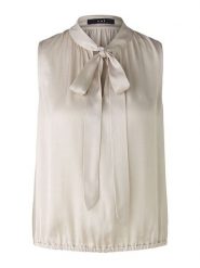 Oui Bluzka w kolorze beżowym rozmiar: 38. Brązowe bluzki damskie Oui, bez wzorów, z wiskozy, bez kołnierzyka, bez ramiączek. Za 108.74 zł.