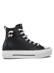 KARL LAGERFELD Trampki Kampus Max KL60445T Czarny. Czarne trampki i tenisówki damskie Karl Lagerfeld, bez wzorów, ze skóry. Za 699.99 zł.