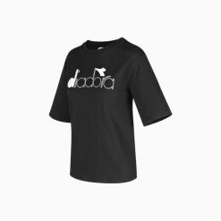 Koszulka damska DIADORA L. T-SHIRT SS URBANITY. Czarne bluzki sportowe damskie Diadora, l, bez wzorów, bez ramiączek. Za 49.99 zł.