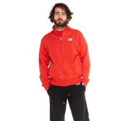 Bluza z zamek błyskawiczny na siłownia na czas wolny. Czerwone bluzy bez kaptura męskie LEONE 1947 APPAREL. W wyprzedaży za 181.87 zł.