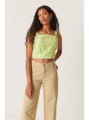 SKFK Top "Egia" w kolorze biało-jasnozielonym rozmiar: 42. Zielone topy damskie SKFK, bez wzorów, z bawełny, bez kołnierzyka. Za 173.99 zł.