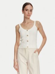 Guess Top W6YR25 Z0972 Kremowy Slim Fit. Białe topy damskie Guess, xl, z aplikacjami, z syntetyku, bez kołnierzyka. Za 294.99 zł.