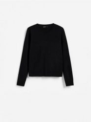Wełniany sweter - czarny. Czarne swetry klasyczne damskie Reserved, l, z wełny, bez kołnierzyka. Za 169.99 zł.