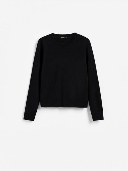 Wełniany sweter - czarny. Czarne swetry klasyczne damskie Reserved, l, z wełny, bez kołnierzyka. Za 169.99 zł.