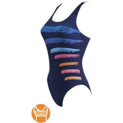Kostium Kąpielowy Zoggs Sygnature Actionback Granatowy. Niebieskie stroje jednoczęściowe damskie ZOGGS, bez wzorów. Za 49.00 zł.