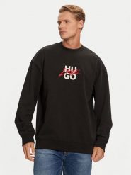 Hugo Bluza Dlongny 50521081 Czarny Relaxed Fit. Czarne bluzy bez kaptura męskie Hugo, l, z bawełny. Za 599.00 zł.