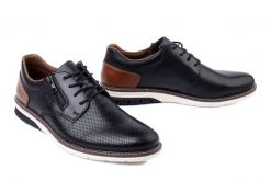 RIEKER 14412-00 black, półbuty męskie. Czarne półbuty męskie Rieker, bez zapięcia. Za 419.90 zł.