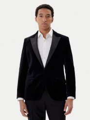 HUGO Marynarka Henry254E1X 50549032 Czarny Slim Fit. Czarne marynarki męskie Hugo, bez wzorów, z bawełny. Za 1,009.00 zł.