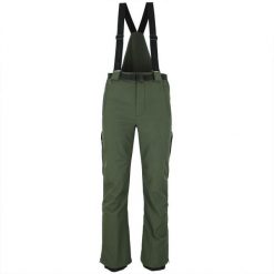 Spodnie narciarskie softshell Peak Mountain Candalo. Zielone spodnie materiałowe męskie Peak Mountain, bez wzorów, z softshellu, sportowe. W wyprzedaży za 403.00 zł.