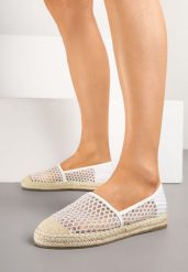 Białe Espadryle z Siateczki na Plecionej Podeszwie Setolena. Białe espadryle damskie Born2be, z aplikacjami, bez obcasa. Za 84.99 zł.
