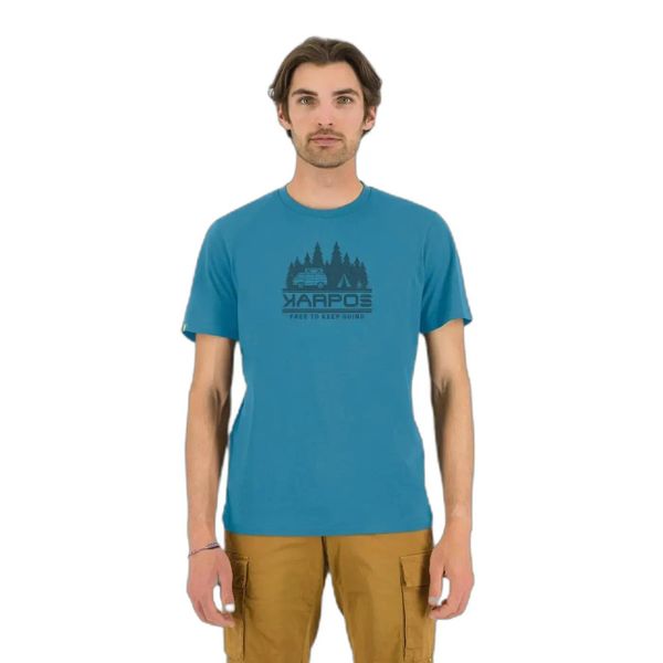 T-shirt Karpos Trees. Niebieskie t-shirty męskie KARPOS, xl, bez wzorów, z bawełny, bez kołnierzyka. Za 212.20 zł.