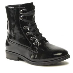 Trzewiki Jenny Fairy. Czarne botki damskie Jenny Fairy, bez obcasa, na płaskiej podeszwie, bez zapięcia. Za 169.99 zł.