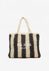 Czarna Plażowa Torebka Shopperka Ozdobiona Napisem Navale. Czarne shopper bag damskie Renee, bez wzorów, z jeansu, bez dodatków. Za 109.99 zł.