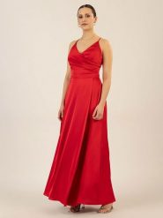 APART Sukienka w kolorze czerwonym rozmiar: 46. Czerwone sukienki damskie Apart, bez wzorów, z satyny, bez kołnierzyka, bez ramiączek, maxi. Za 300.21 zł.