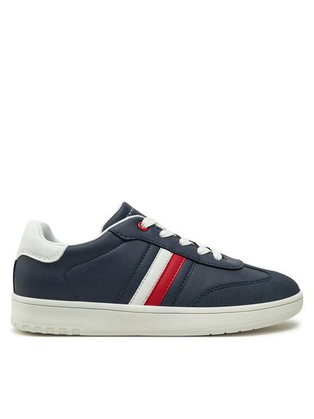 Tommy Hilfiger Sneakersy Stripe Low Cut Lace-Up Sneaker T3X9-33851-1269 S Granatowy. Niebieskie buty sportowe chłopięce Tommy Hilfiger, bez wzorów, ze skóry, bez zapięcia. Za 209.99 zł.