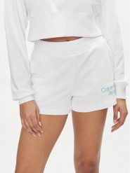Calvin Klein Jeans Szorty sportowe Stacked Institutional J20J223136 Biały Relaxed Fit. Białe spodenki sportowe damskie Calvin Klein Jeans, xl, z bawełny. Za 229.99 zł.