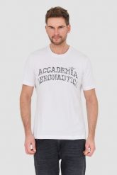 AERONAUTICA MILITARE Biały t-shirt M.C. Białe t-shirty męskie AERONAUTICA MILITARE, l, bez wzorów, bez kołnierzyka. W wyprzedaży za 139.99 zł.