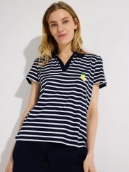 More & More Koszulka Kobiety Bawełna niebieski|biały, 46. Białe bluzki sportowe damskie MORE & MORE, z bawełny, bez kołnierzyka, bez ramiączek. Za 119.95 zł.