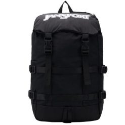 Plecak sportowo-turystyczny dla dorosłych Skip Pack Backpack. Czarne plecaki damskie JanSport, bez wzorów, z materiału, sportowe. Za 279.99 zł.