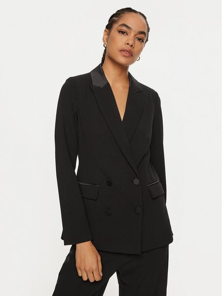 ViCOLO Marynarka TS0094 Czarny Regular Fit. Czarne marynarki i żakiety damskie ViCOLO, xs, bez wzorów, z syntetyku. Za 319.99 zł.