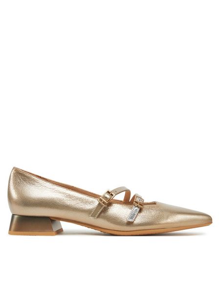 Hispanitas Półbuty BHV254073 Złoty. Żółte półbuty damskie Hispanitas, bez wzorów, ze skóry, bez obcasa, na płaskiej podeszwie. Za 299.99 zł.