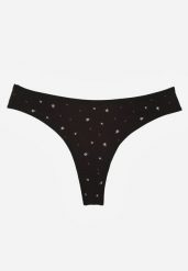 Czarne Majtki Stringi z Bawełną w Kwiaty Calylia. Czarne stringi damskie Born2be, l, bez wzorów, z bawełny. Za 5.99 zł.