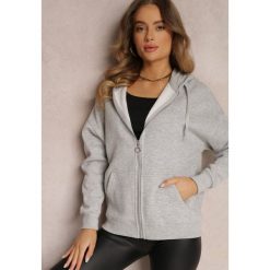 Szara Bluza z Kapturem i Suwakiem Oversize Des. Szare bluzy z kapturem damskie Renee, na zimę, m, z dzianiny. Za 69.99 zł.