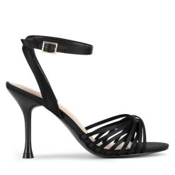 Sandały JENNY. Czarne sandały damskie Jenny, bez wzorów, bez obcasa, na szpilce. Za 139.99 zł.