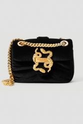 JUST CAVALLI Czarna damska torebka Iconic Snakes Puffy Style 3. Czarne torebki klasyczne damskie Just Cavalli, bez wzorów, bez dodatków. W wyprzedaży za 622.99 zł.