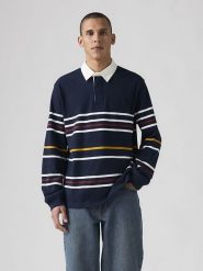 Levi's Koszulka polo w kolorze granatowym rozmiar: XL. Niebieskie koszulki polo męskie Levi's, s, bez wzorów, z bawełny, bez ramiączek. Za 131.74 zł.