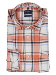 OLYMP Koszula "Casual" - Regular fit - w kolorze pomarańczowym rozmiar: L. Pomarańczowe koszule męskie Olymp, l, bez wzorów, z bawełny, bez kołnierzyka, bez ramiączek. Za 83.42 zł.