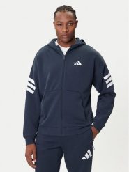 Adidas Bluza Future Icons 3-Stripes JW7107 Granatowy Regular Fit. Niebieskie bluzy bez kaptura męskie Adidas, m, z bawełny. Za 249.99 zł.