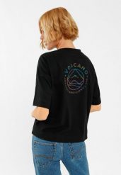 Modna koszulka, Comfort Fit, T-TUZ. Czarne t-shirty damskie Volcano, m, bez wzorów, z bawełny, bez ramiączek. Za 69.99 zł.