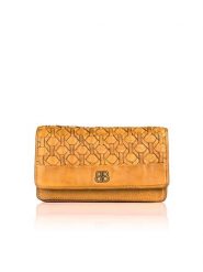Bellicci Skórzany portfel "Perla" w kolorze musztardowym - 17,5 x 10 x 3 cm rozmiar: onesize. Pomarańczowe portfele damskie Bellicci, bez wzorów, z materiału. Za 121.99 zł.