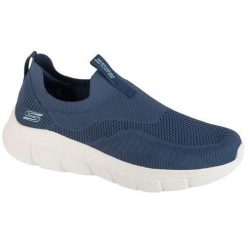Buty do chodzenia męskie Skechers bobs b flex Frigid Edge. Niebieskie buty sportowe na co dzień męskie Skechers, z gumy, bez zapięcia, trekkingowe. Za 341.00 zł.